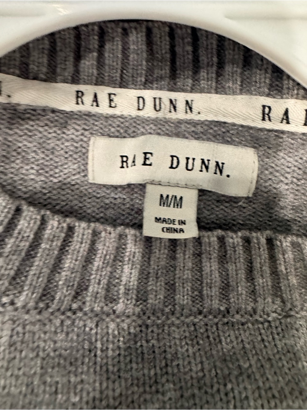 Rae Dunn Gray 'HAPPY.' Crewneck Sweater - Picture 3 of 3